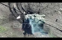 Uszkodzony i opuszczony Т-90М pod Bachmutem