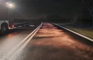 Ogromna "plama" oleju na drodze w Wielkopolsce. Miała 30 km