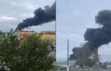 Pożar w Rosji. Płonie zakład przemysłowy przy granicy z Ukrainą dostał rakietą