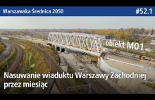 Nasuwanie wiaduktu na terenie Warszawy Zachodniej