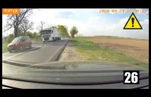 Kierowca Mazdy wymusza pierwszeństwo na ciężarówce