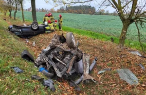 Śmiertelny wypadek na trasie Giżycko-Miłki. Nie żyje 47-letni kierowca...