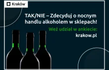 Pomóżmy miastu Kraków w podjęciu decyzji o zakazie sprzedaży alkoholu w nocy.