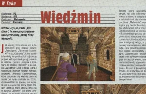 Zapowiedź gry "Witcher" z magazynu Gry Komputerowe, Listopad 1997