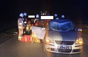 Potrącony rowerzysta w stanie krytycznym przetransportowany do szpitala