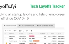 Tracker zwolnień w tech. start-upach