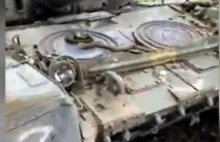 T-72 z pancerzem kanalizacyjnym na wojnie