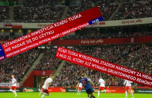 "Inwestycja Tuska nie nadaje się do użytku" tak TVP relacjonuje usterkę stadionu