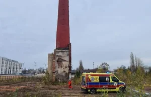 Wspiął się na 40-metrowy komin i wpadł do środka. Cudem przeżył.