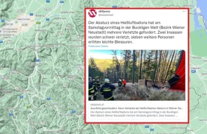 Austria. Rozbił się balon na ogrzane powietrze. Dziewięć osób rannych