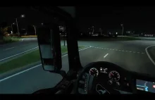 Nocna jazda Man TGL.Praca Kierowcy ciężarówki.Gra w ets2/Logitech G29