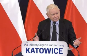 Kaczyński dziś w Katowicach: Precz z Kaczorem dyktatorem! Było też o dzikach...