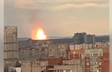 Eksplozja pod Petersburgiem. Ogień widać z odległości kilku kilometrów