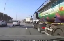 Nagranie wypadku na rosyjskiej autostradzie