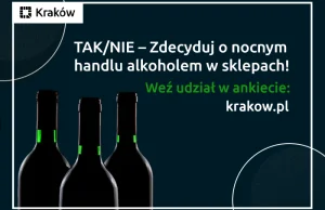 Ankieta TAK/NIE – Zdecyduj o nocnym handlu alkoholem w sklepach!