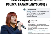 Justyna Socha rozpoczyna atak na polską transplantologię