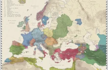 Mapa Europy w 1000 roku.