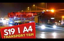 Transport ponadgabarytowy wiertnicy TBM ( KRETA ) Podkarpacie S19 i A4