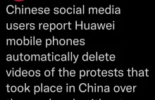 Huawei usuwa filmy z protestów z Chin z telefonów użytkowników bez ich wiedzy