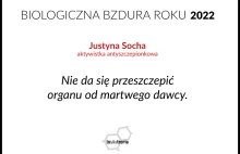 Justyna Socha nominowana do Biologicznej Bzdury Roku 2022