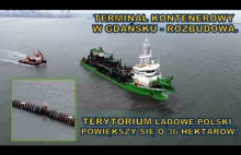 Rozbudowa terminala kontenerowego w Gdańsku - początek prac z drona.