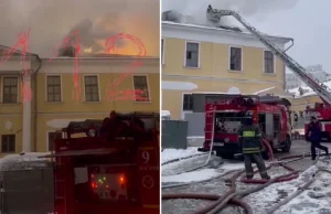Pożar w centrum Moskwy. Ogień wybuchł w dawnej siedzibie Czeka