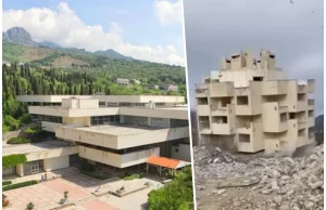 Krym: Rosjanie wyburzyli modernistyczne sanatorium "Świt Ukrainy" [WIDEO]