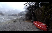 Lago di Molveno - osuszone puste jezioro zimą