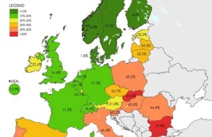 Odsetek Europejczyków w wieku 25-34 lat nadal mieszkających z rodzicami.