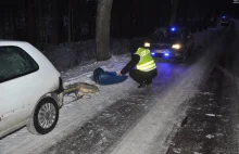 Pijany kierowca zorganizował kulig. Ciągnął sanki z dziećmi