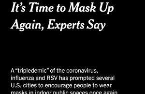 The New York Times: Nadchodzi trójdemia, czas zakładać maseczki.