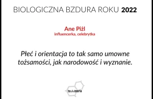 Ane Piżl nominowana do Biologicznej Bzdury Roku
