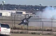 F-35 źle ląduje a pilot się katapultuje.
