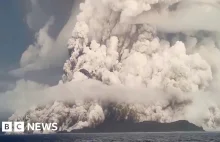 Styczniowy ogromny wybuch wulkanu Tonga wrzucił parę wodną w kosmos czyli 100 km
