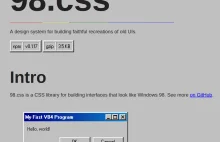 CSS który odtwarza stylistykę Windows 98