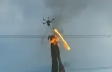 Dron plujący ogniem chroni linie energetyczne! [film]