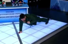Kadyrov robi z siebie błazna w rosyjskiej TV próbując zrobić kilka pompek xD