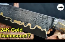 Forging a Gold Damascus Chef Knife!