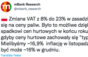 mBank Research obliczył: bez marży Orlenu inflacja niższa o około 1%