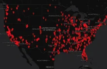 USA. Mapa policyjnych zabójstw w 2022 roku.