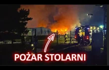 Ogromny pożar w stolarni w Szamocinie (woj. wielkopolskie). 18 zastępów