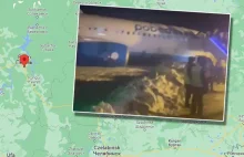 Rosyjski samolot wpadł w poślizg i zakopał się w śniegu