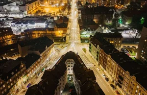 Tak, właśnie tak wygląda moje miasto nocą. Gliwice na zdjęciach z drona