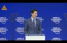 Wspaniałomyślny, złotousty premier Trudeau podczas Davos 2018