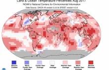 Globalny klimat: sierpień 2017 3. najcieplejszym sierpniem w notowanej historii