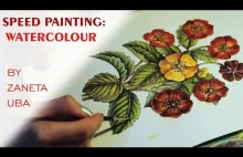 Speed painting: akwarela, kwiaty