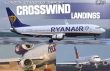 Silny samolot Winda walczy o lądowanie - CROSSWIND LANDINGS LONDON