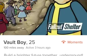 Fallout Shelter reklamowany w serwisie... Tinder
