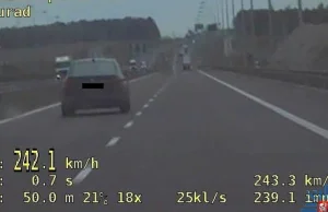 Jechał ponad 240 km/h. Wiózł dzieci