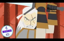 Geralt vs gryf - animacja w stylu Samuraja Jacka